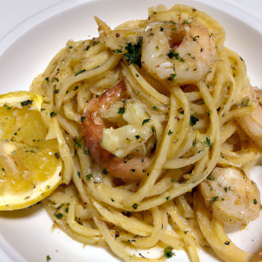 Home 2 Lemon Butter Garlic Shrimp Pasta