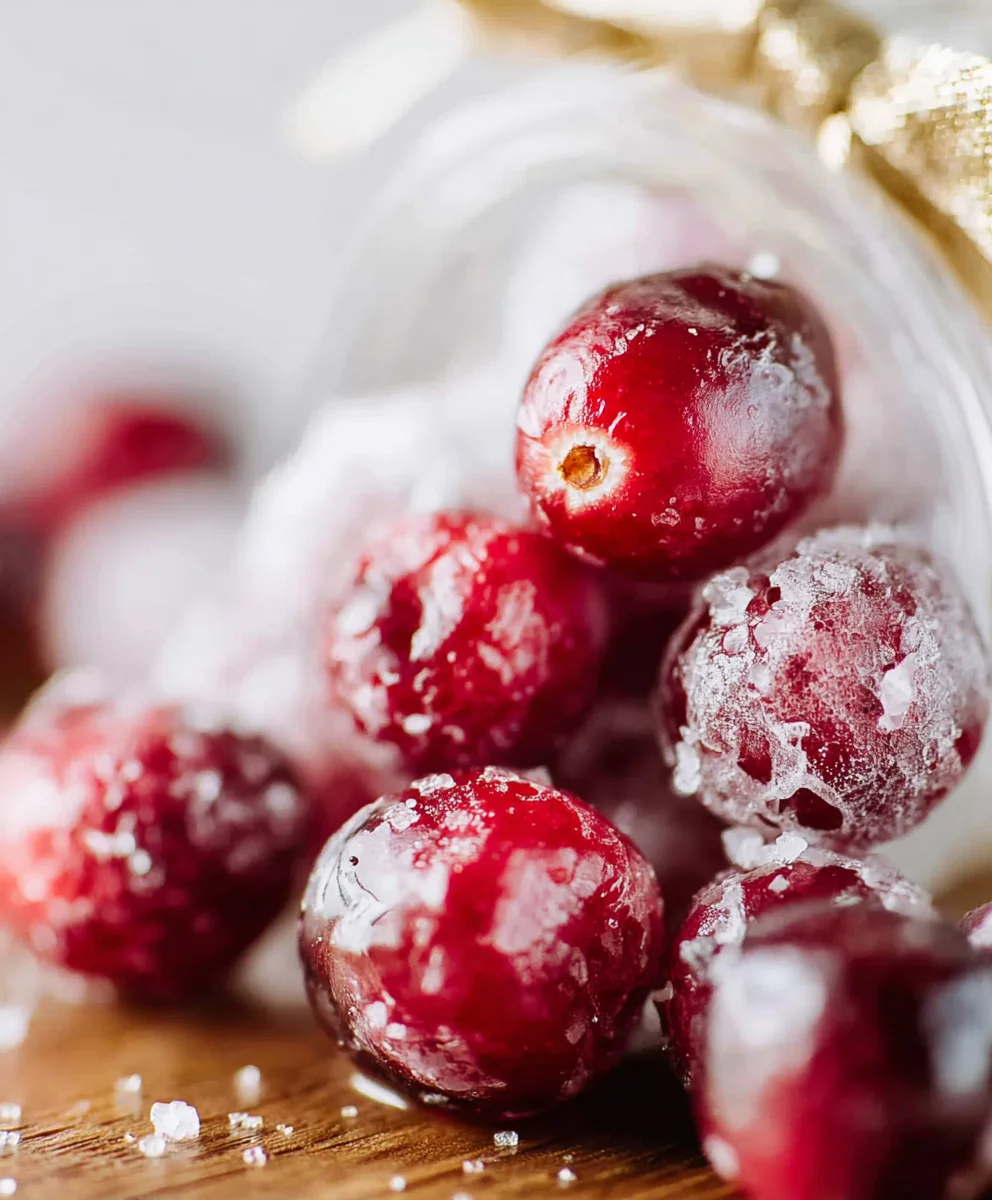 Sparkling Candied Cranberries- Easy Festive Treat