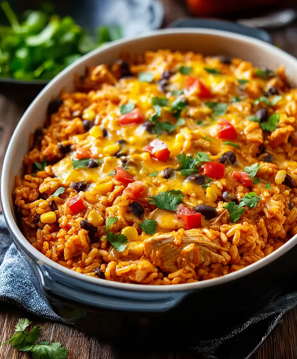 Easy Chicken Enchilada Rice Casserole Recipe
