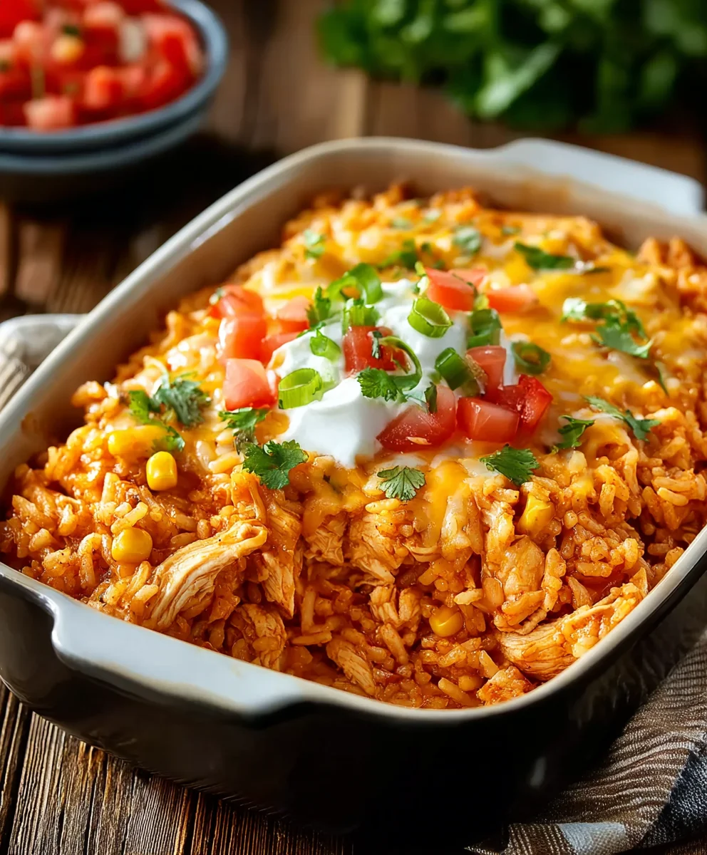 Easy Chicken Enchilada Rice Casserole Recipe