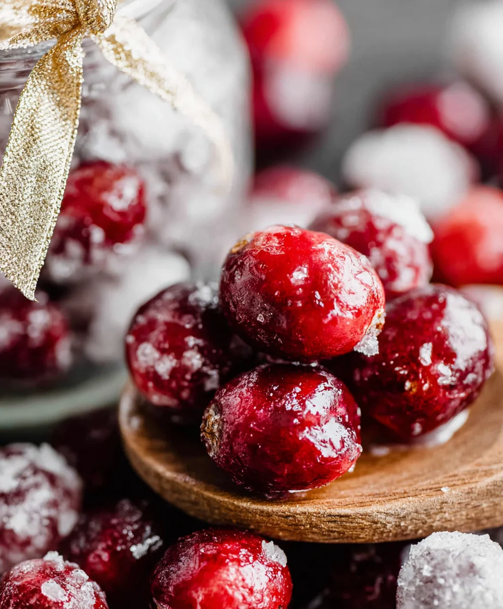 Sparkling Candied Cranberries- Easy Festive Treat