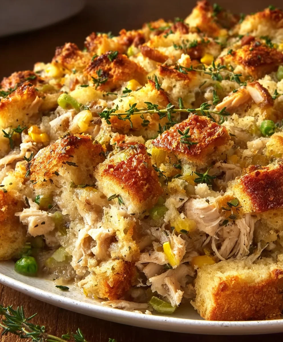 Easy Rotisserie Chicken Stuffing Casserole Recipe