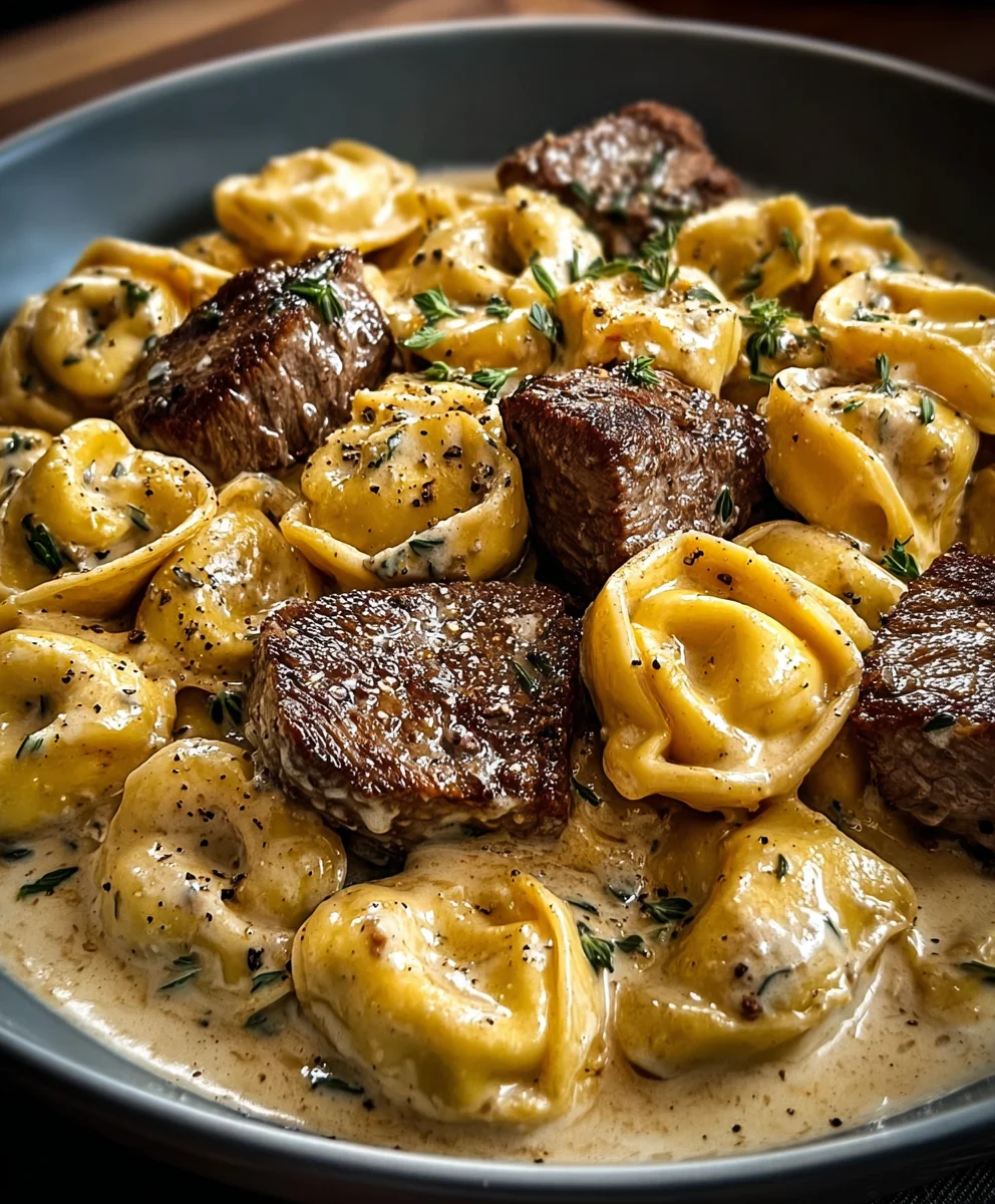 Garlic Steak Tortellini Bliss Creamy House Sauce