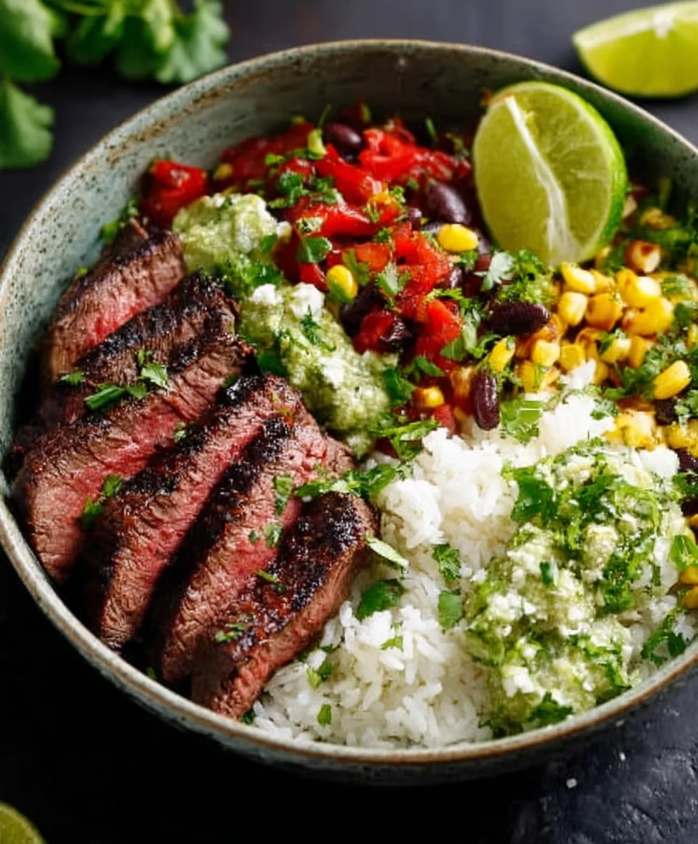 Cilantro Lime Beef Steak Bowls-Quick & Easy Flavor